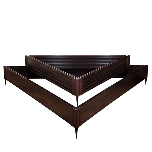 Клумба "Треугольник" из доски ДПК Винтаж 1080*1080*140 мм